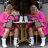 "Femmes du monde" pink twin set - in collaboration with Chiara Samugheo