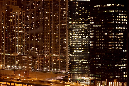 Chicago at night - high density of architecture - © Doris Stricher
