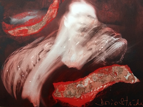 Photography, painting, collages. Unic piece. A dancing woman in her intimac - © Doris Stricher