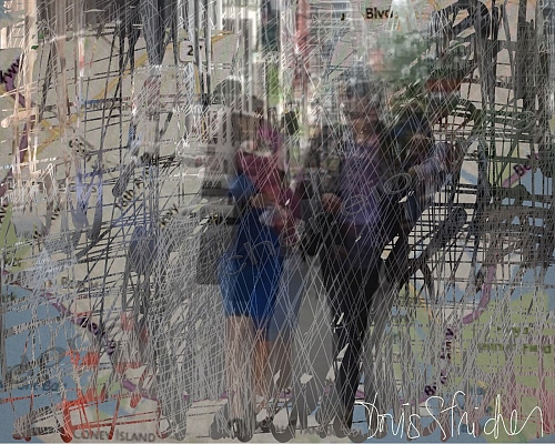 NewYork Hippodamos - photography, drawing, ipad, downtown traffic - © Doris Stricher