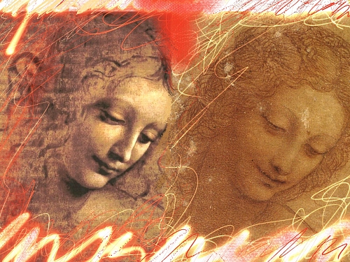 2 Léda de Léonardo Da Vinci - digital art on photography 130X97cm printed o - © Doris Stricher